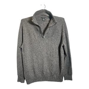 Calvin Klein Jeans Sweater Mens Large Gray 1/4 Zip Heavy Knit Pullover